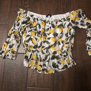 Off the shoulder lemon top